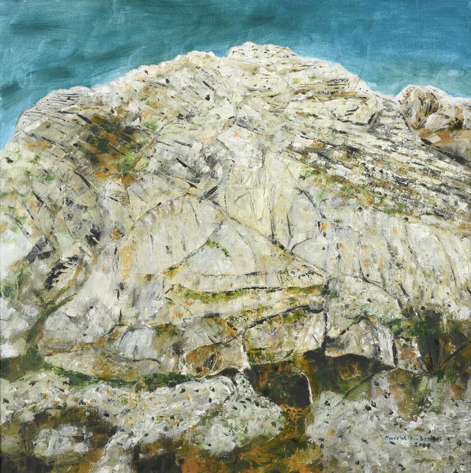 Marie Walker Last (1917-2017) Rocky landscape Signed and dated 2000, oil on canvas, 90cm by 90cm