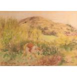 Paul Maze (1887-1979) French ''Jessie Gardening'' Signed, pastel, 53.5cm by 75cm Provenance: