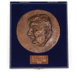 Leo Solomon (1919-1976) Medallion of L.S. Lowry Signed and dated (19)75, numbered 22/300, bronze,