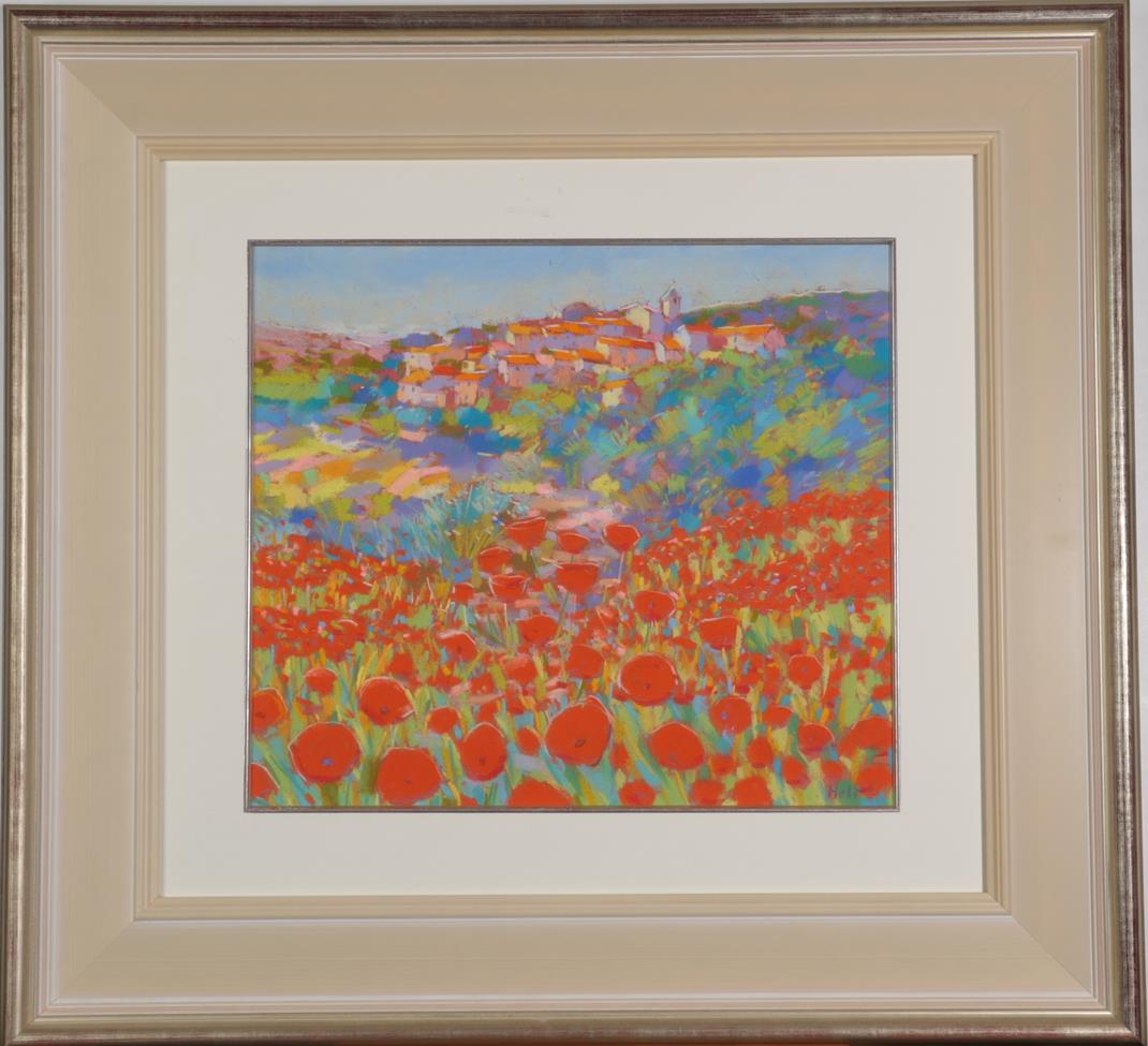 John Holt (b.1949) Poppies in a Tuscan landscape Signed, pastel, 35cm by 40cm Artist's Resale - Image 2 of 3