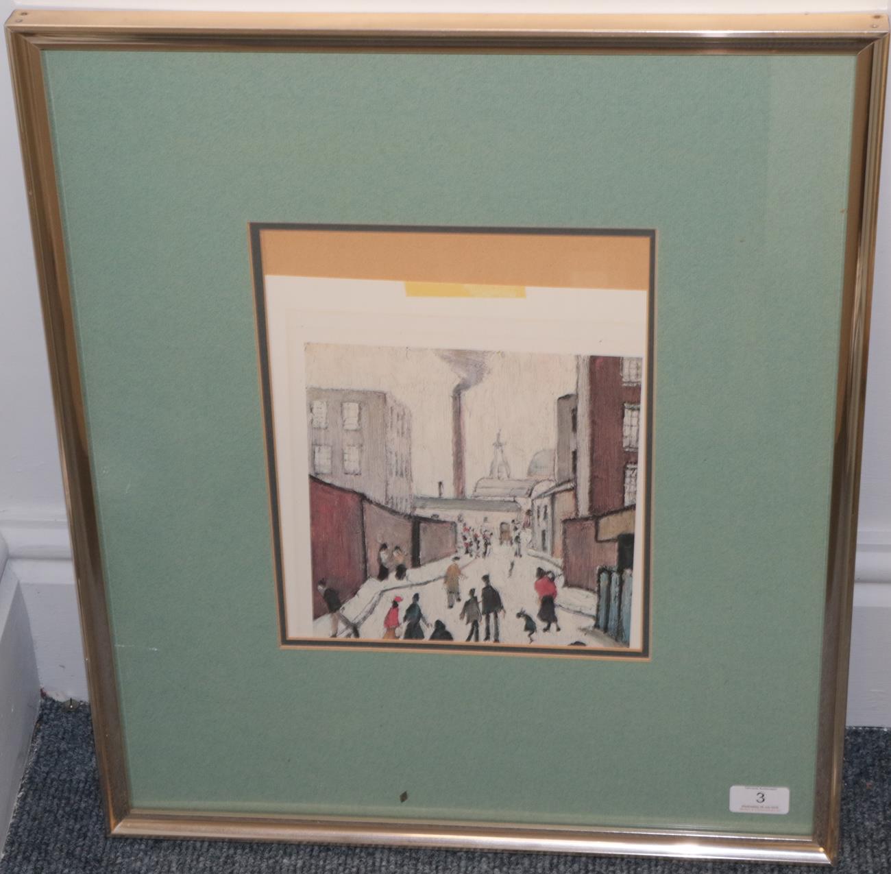 After Laurence Stephen Lowry RBA, RA (1887-1976) ''Street Scene'' Signed, with the blindstamp for - Image 2 of 3