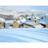 Brian Alderman (b.1954) ''The Last Days of Winter, Lowgate Burtersett'' Looking down Wensleydale