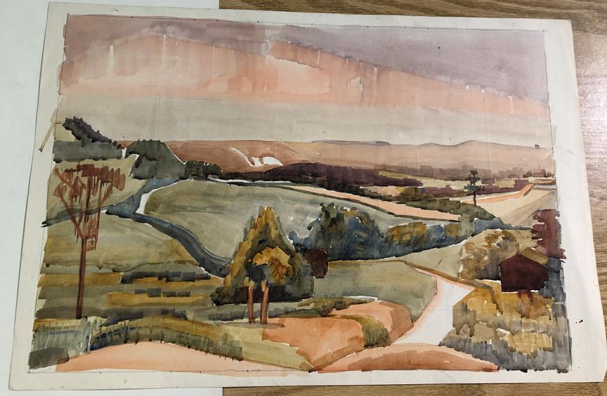 Edith Lawrence (1890-1973) ''Lundy Isle'' Signed and inscribed, watercolour, together with four - Image 7 of 8