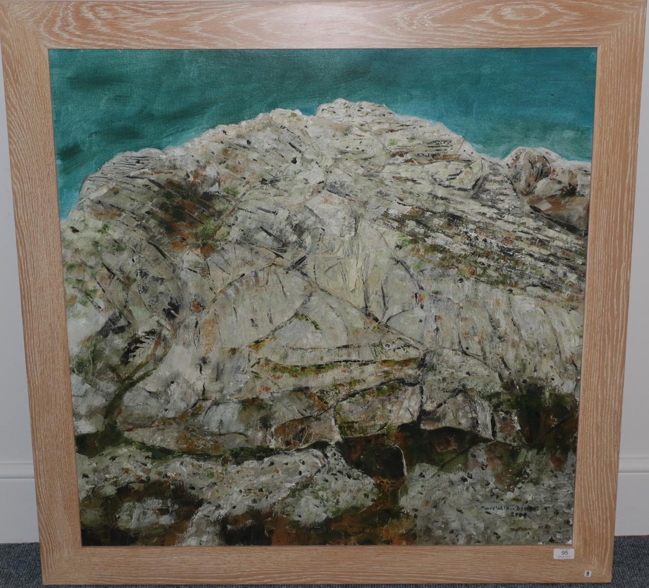 Marie Walker Last (1917-2017) Rocky landscape Signed and dated 2000, oil on canvas, 90cm by 90cm - Image 2 of 3