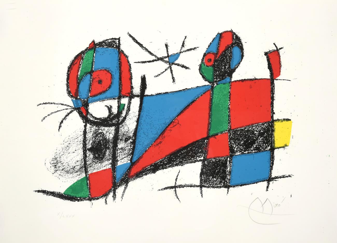 After Joan Miró (1893-1983) Spanish ''Le Chat Heureux'' / The Happy Cat, 1975 Signed and numbered