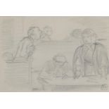 Edward Ardizzone CBE, RA (1900-1979) ''Court Scene'' Monogrammed, pencil, 9cm by 10cm Provenance