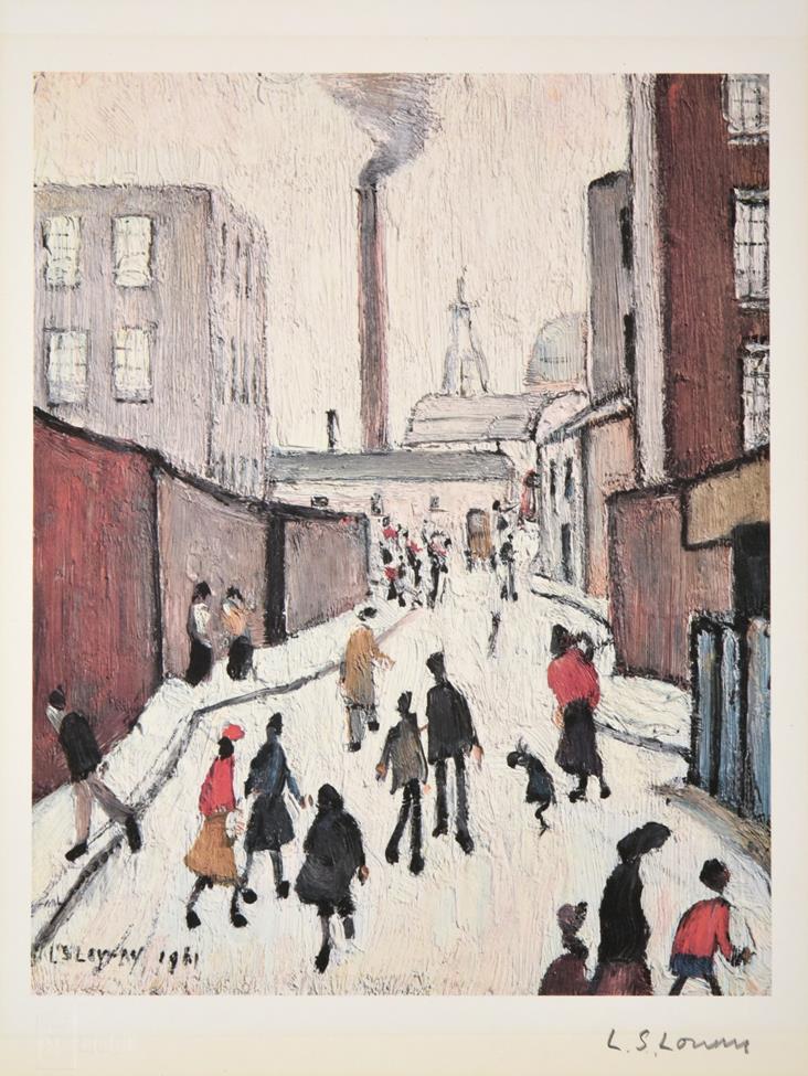 After Laurence Stephen Lowry RBA, RA (1887-1976) ''Street Scene'' Signed, with the blindstamp for