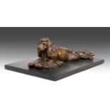 Sally Arnup FRBS, ARCA (1930-2015) ''American Spaniel Lying'' Signed and numbered 4/10, bronze on