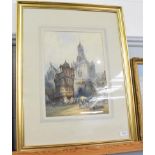 Nigel Stuart Crichton (1853-1913), ''Fecamp, Normandy'', signed, watercolour, 44.5cm by 32cm