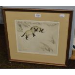 G Vernon Stokes, Siamese cats, engraving, signed in pencil