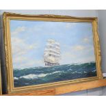 Attributed to Henry Scott (1911-2005), Clipper at sea,bears signature, oil on canvas, 39.5cm by 60cm