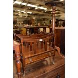 A reproduction four division Canterbury and a reproduction mahogany plant pedestal