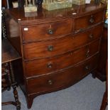 A George III mahogany bow fronted chest of drawers
