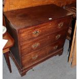 A George III mahogany three-height straight front chest of drawers