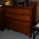 A George III style mahogany bow fronted chest of drawers