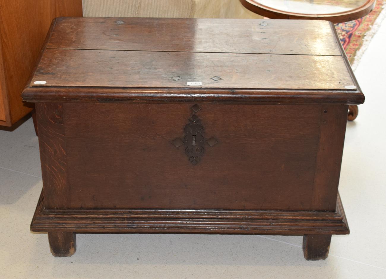 A 19th century oak blanket box