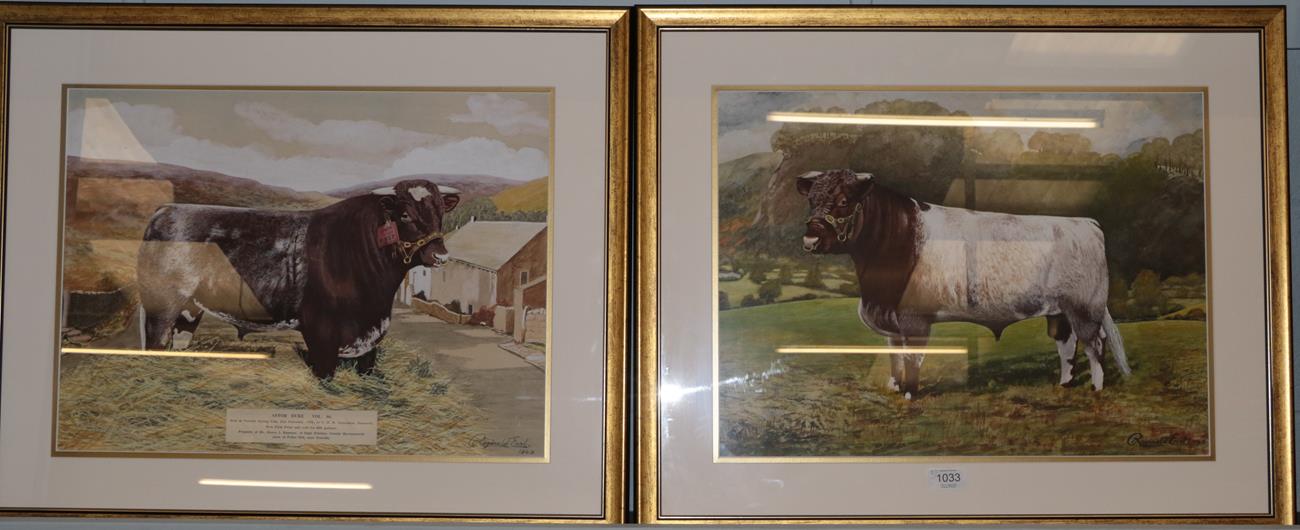 Reginald Earl (20th century) ''Astor Duke'' prize bull standing; together with with a further