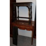 A Georgian oak side table with single drawer; together with a carved oak table (2)