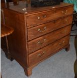 A George III mahogany four-height chest of drawers