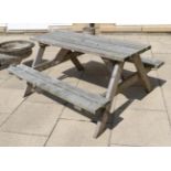 A garden picnic bench