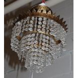 A lustre drop ceiling light, together with another similar