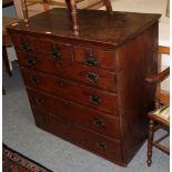 A Georgian oak chest of drawers