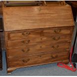 A George III mahogany bureau (faded)