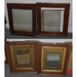 Two pairs of carved oak frames 68cm by 59cm, smaller pair 61cm by 54cm, and a single frame 55cm by