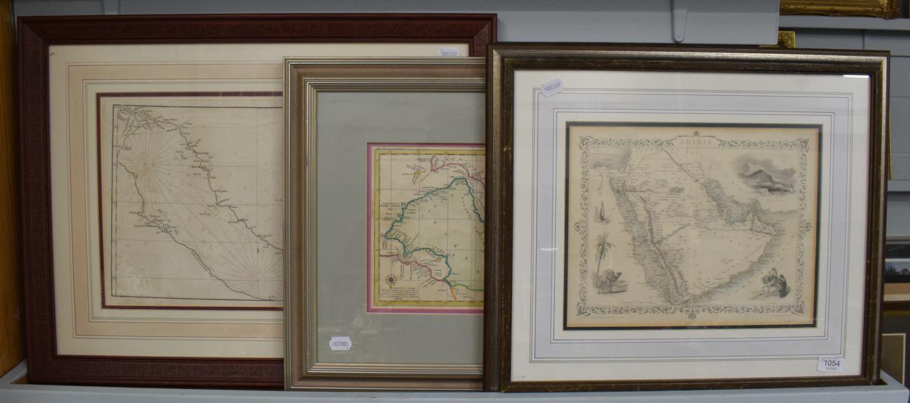 Three engraved maps of the Middle East, each mounted, framed and glazed (3)