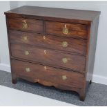 A George III mahogany four-height straight front chest of drawers