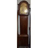 ~ An oak eight day long case clock, signed Joseph Gibson, Ecclefechan, 18th century, later case