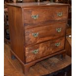 A small Georgian style mahogany three-drawer chest