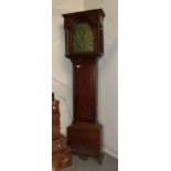 ~ An oak eight day longcase clock, signed Geo Dobbie, Falkirk, No.682, 18th century, later case