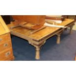 A substantial metal studded hardwood Middle Eastern coffee table