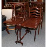 A 19th century mahogany Sutherland table together with a smaller bobbin turned example (2)