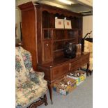 An 18th century oak dresser and rack