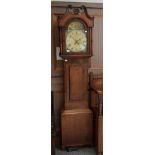 An oak and mahogany thirty hour white dial longcase clock, 19th century