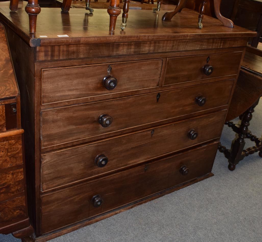 A chest of drawers (lacking feet)