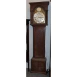 ~ An oak eight day longcase clock, signed Hugh Stockell, Newcastle, 18th century, later case