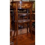 A late Victorian mahogany and marquetry inlaid jardiniere table, purchased from Barham Antiques,