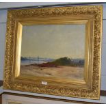 A S Ward (20th Century) Extensive landscape with distant bridge, signed oil on canvas