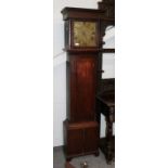 ~ An oak thirty hour longcase clock, signed Thos Watts, Hadleigh, 18th century, 11-inch square brass