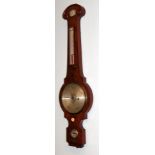 A Victorian mahogany wheel barometer, spirit level silvered dial, signed Faculty Kirk, Hull