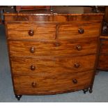 A 19th century mahogany bow fronted chest of drawers