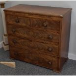 A mid-19th century mahogany four-height chest of drawers