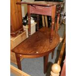 A George III mahogany D-end table and a Victorian mahogany Pembroke table (2)