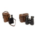 A Pair of Early 20th Century Binoculars by Ross, London, x12, numbered 1541, in black enamelled