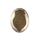 An Old Sheffield Plate Shoulder Belt Plate to Liverpool Fuziliers, of convex oval form, flat