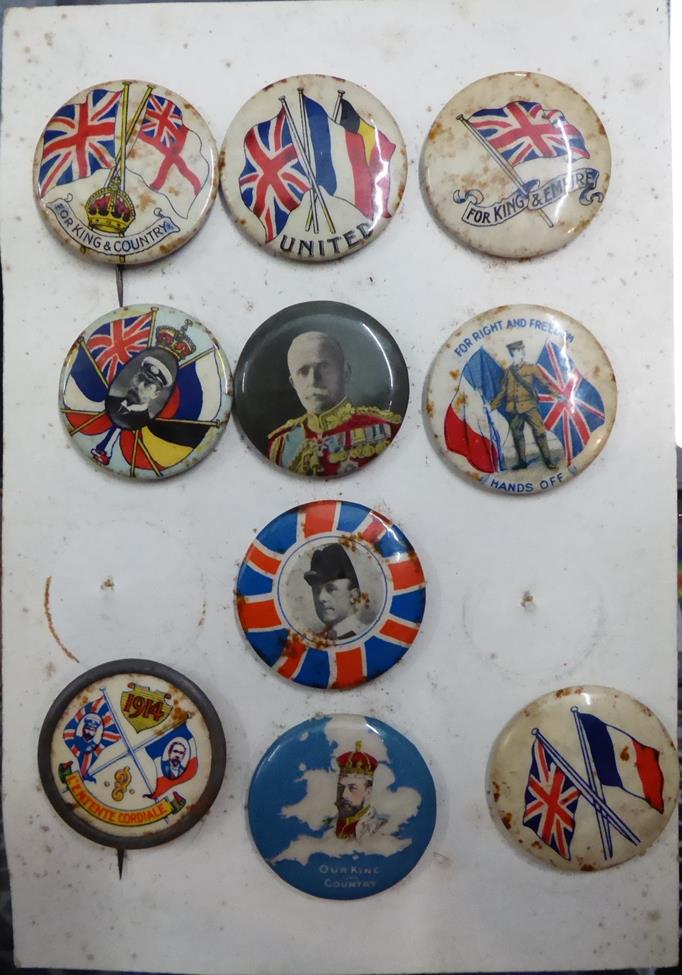 A Collection of Ninety Six Late Victorian/Edwardian Celluloid Button Badges, depicting Patriotic - Image 5 of 7