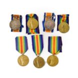 Two First World War Pairs, each comprising British War Medal and Victory Medal, awarded to:-